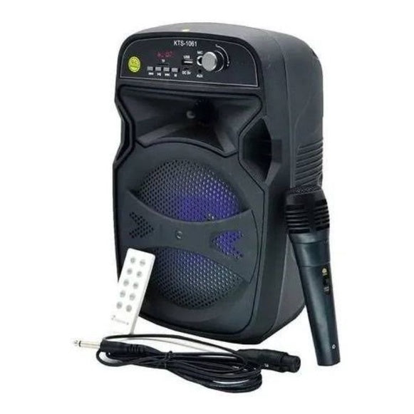 MEGA CAIXA KARAOKÊ PORTÁTIL RÁDIOFM BLUETOOTH TOCA MP3 ENTRADA USB PENDRIVE CARTÃO MEMÓRIA SOM ALTO! - Alfashop