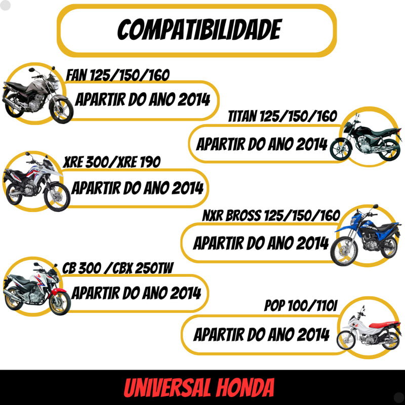 Retrovisor de moto esportivo  Modelo Z400 Kawasaki Rosca Honda Lente Convexa GVS rebaixado - Alfashop