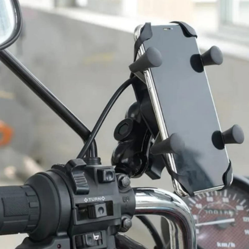 Suporte De Celular Para Moto com Carregador USB Universal Modelo Drone - Alfashop