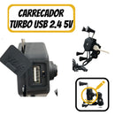 Suporte para celular para moto mais carregador USB turbo GPS pinça drone aranha  original para motoqueiro motoboy fixo no retrovisor 360° - Alfashop