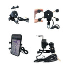Suporte para celular para moto mais carregador USB turbo GPS pinça drone aranha  original para motoqueiro motoboy fixo no retrovisor 360° - Alfashop