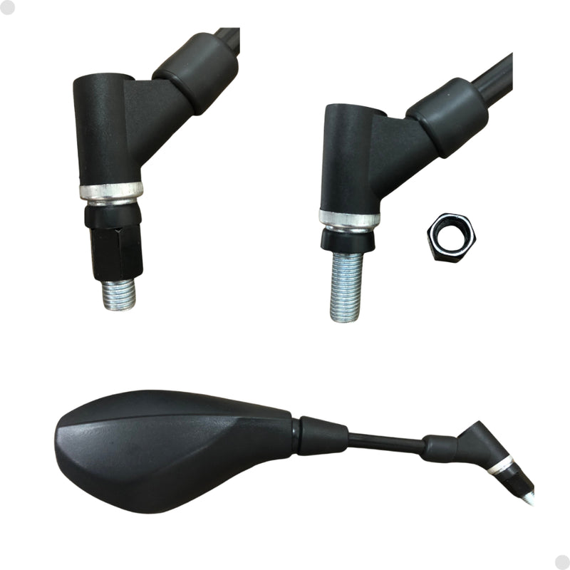 Retrovisor de moto rosca Honda Yamaha haste 360°curta F800 resistente Lente Convexa - Alfashop
