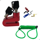 Tranca para moto freio disco bike cabo lembrete mais 2 chaves - Alfashop