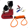 Tranca para moto freio disco bike cabo lembrete mais 2 chaves - Alfashop