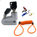 Tranca para moto freio disco bike cabo lembrete mais 2 chaves - Alfashop