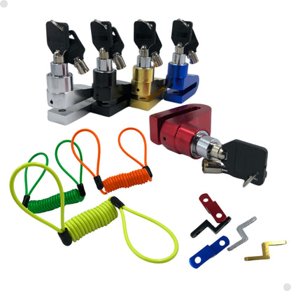 Cadeado trava disco freio p/moto bike+cabo lembrete segurança - Alfashop