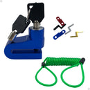 Cadeado trava disco freio p/moto bike+cabo lembrete segurança - Alfashop