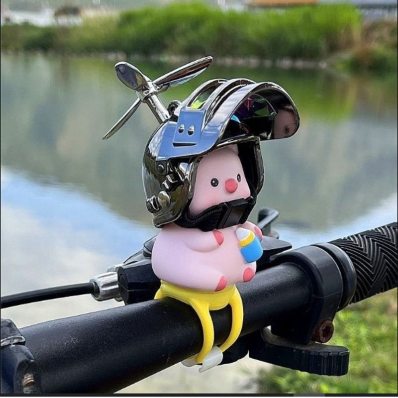 Porco Porquinho Pig pork Pato Com Led Capacete Hélice Bike Carro Moto Guidão Enfeite - Alfashop