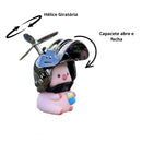Porco Porquinho Pig pork Pato Com Led Capacete Hélice Bike Carro Moto Guidão Enfeite - Alfashop