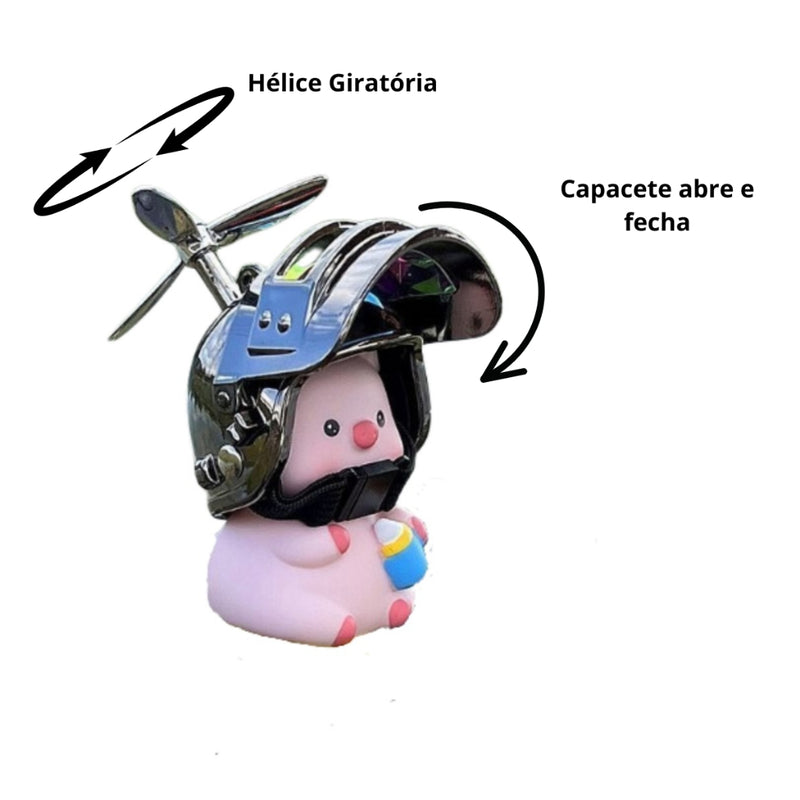 Porco Porquinho Pig pork Pato Com Led Capacete Hélice Bike Carro Moto Guidão Enfeite - Alfashop