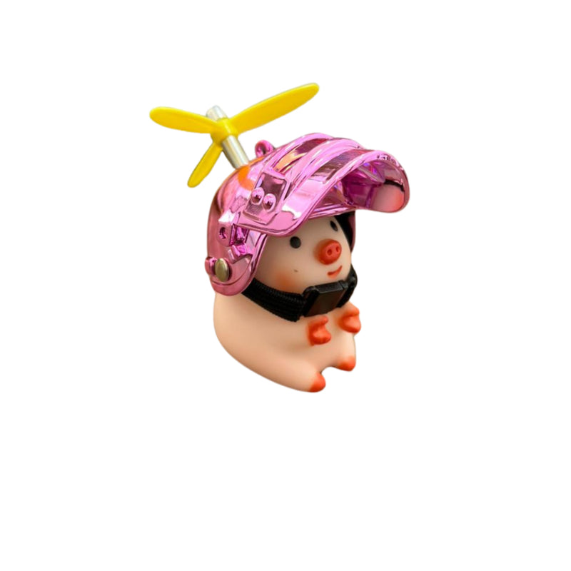 Porco Pig Porquinho pork Pato Com Led Capacete Hélice Bike Carro Moto Guidão Enfeite - Alfashop