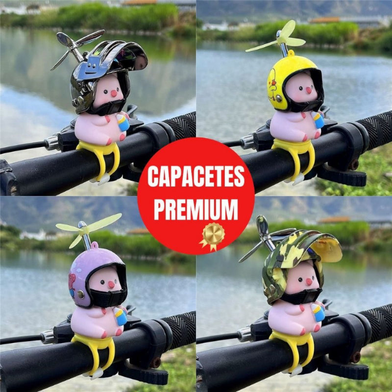 Porco Pig Porquinho pork Pato Com Led Capacete Hélice Bike Carro Moto Guidão Enfeite - Alfashop