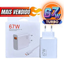 carregador xiaomi 67w turbo compatível com original MI 11 11 12 Redmi 9 10 11 k50 Note 10 - Alfashop