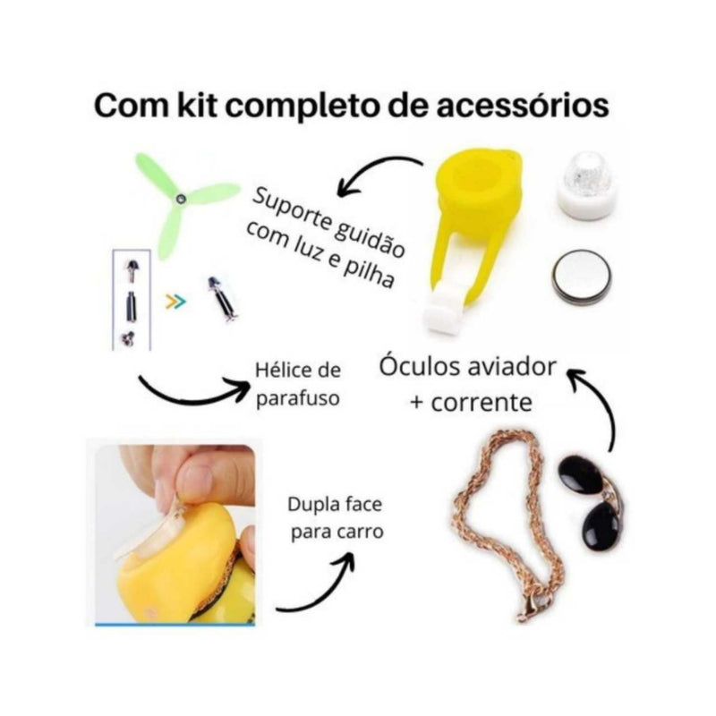Kit 20 Patinho Jack com Led -  Pato de Borracha Decora Bike Moto - Alfashop