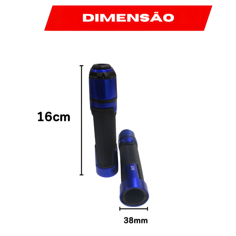 Par Manopla Moto Esportiva Punho Aluminio Speed Ergonomica Cores Universal Honda Cg Fan Titan CB Yamaha - Alfashop