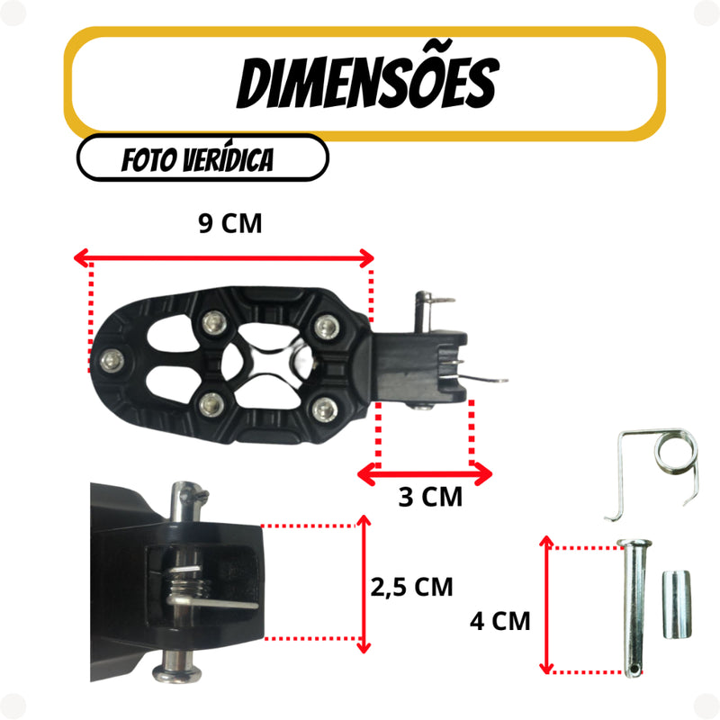 Pedaleira Aluminio  Esportiva Trilha Falcon Xr 250 Tornado Lander Bros Crf 230 Twister Ultra Premium - Alfashop