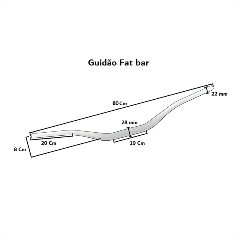Guidão Esportivo Fat Bar Alto Xt660 Xre Crosser Lander Xtz Twister Honda Yamaha Bros - Alfashop