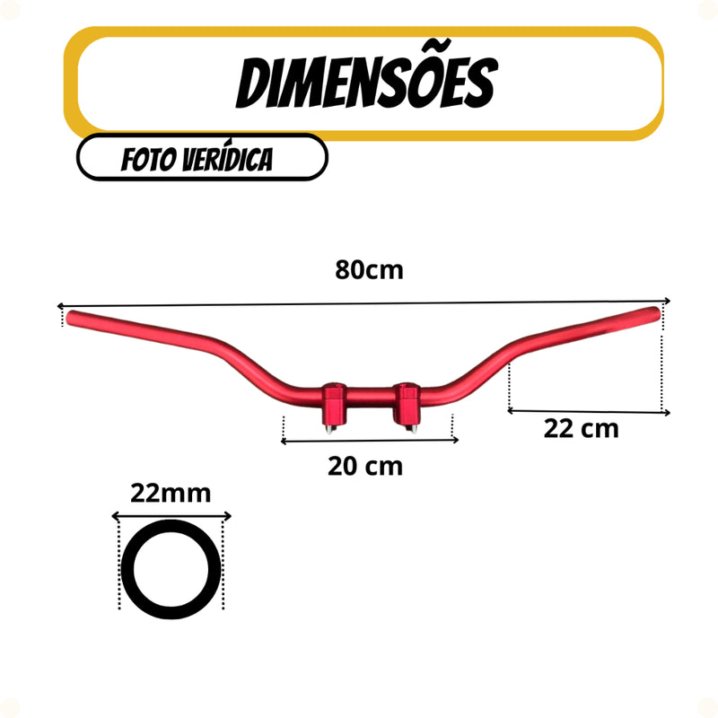 Guidão Esportivo Fat Bar Alto Xt660 Xre Crosser Lander Xtz Twister Honda Yamaha Bros - Alfashop