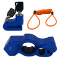 Kit Trava Manete de Alumínio + Trava de Disco Antifurto com Cabo Lembrete para Moto - Alfashop