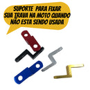 Kit Trava Manete de Alumínio + Trava de Disco Antifurto com Cabo Lembrete para Moto - Alfashop