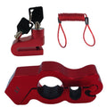 Kit Trava Manete de Alumínio + Trava de Disco Antifurto com Cabo Lembrete para Moto - Alfashop