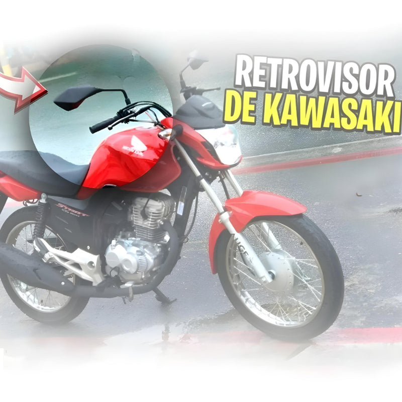 Retrovisor de moto esportivo  Modelo Z400 Kawasaki Rosca Honda Lente Convexa GVS rebaixado - Alfashop