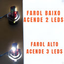 Farol LED 3 LEDs com Reator - 60W - 8000 Lumens Potente Moto CG/Titan/YBR/Factor/CB300R/Twister - Alfashop