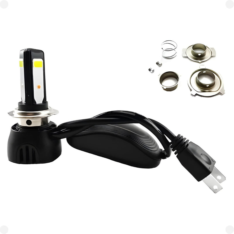 Farol LED 3 LEDs com Reator - 60W - 8000 Lumens Potente Moto CG/Titan/YBR/Factor/CB300R/Twister - Alfashop