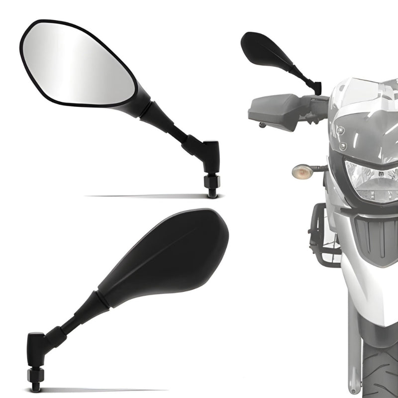 Retrovisor de moto rosca Honda Yamaha haste 360°curta F800 resistente Lente Convexa - Alfashop