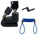 Tranca para moto freio disco bike cabo lembrete mais 2 chaves - Alfashop