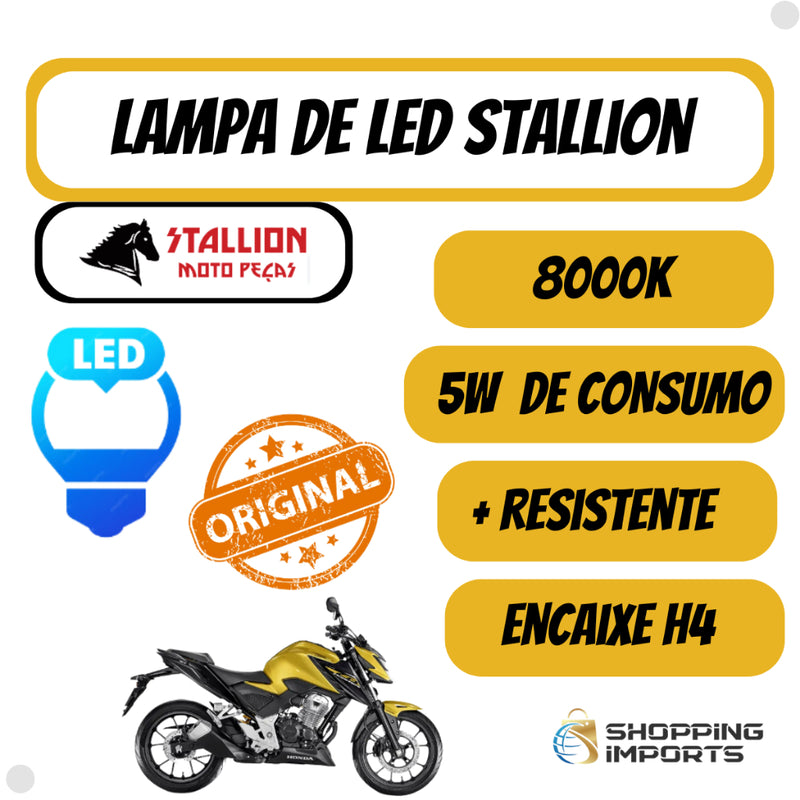 Lâmpada de Led 8000k  encaixe  H4 para moto e carro universal Stallion Cavalinho original oferta imperdível - Alfashop