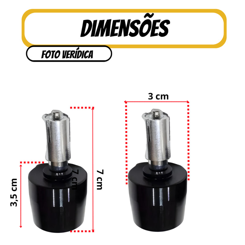 Contra Peso Guidão com BUCHA Moto Esportivo Par Universal Alumínio Para Qualquer Moto - Alfashop