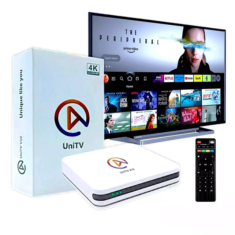 UNITV-Smart TV Box, V10, APARELHO, CANAIS, PRONTA, ENTREGA BRASIL - Alfashop