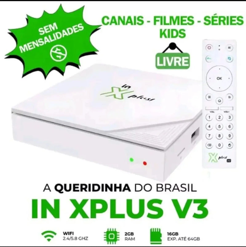 Receptor In Xplus v3 Liberador de Canais 4k Original Vitalício Configurado Sem Imposto APARELHO, CANAIS, PRONTA, ENTREGA - Alfashop