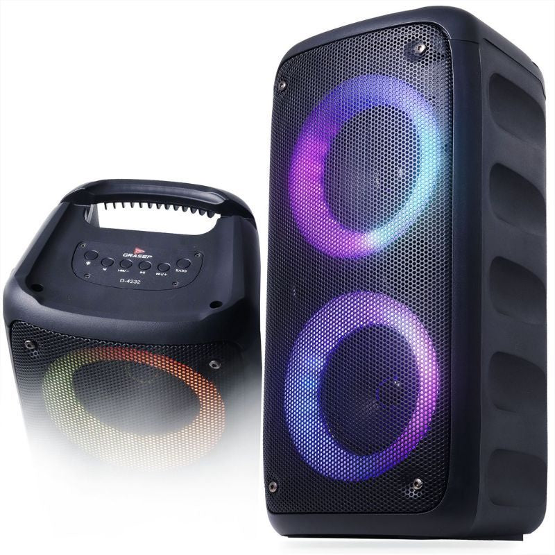 caixa de som completa amplificada estilosa 2 alto falante super potente amplificada 200w - Alfashop